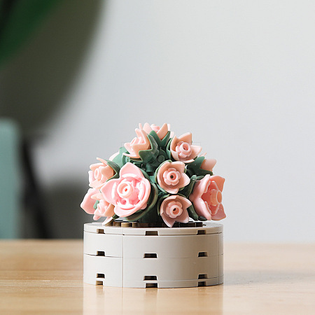 Plastic Succulent Flowers Plant Building Blocks DIY Toy Set DIY-I077-08-1