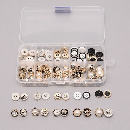 2-Hole Plastic Buttons BUTT-WH0017-25-1