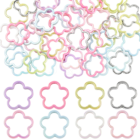 40Pcs UV Plating Acrylic Beads Frame MACR-SP0001-91-1