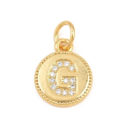 Brass Micro Pave Clear Cubic Zirconia Charms CU-CBA56CE-12G-G-1