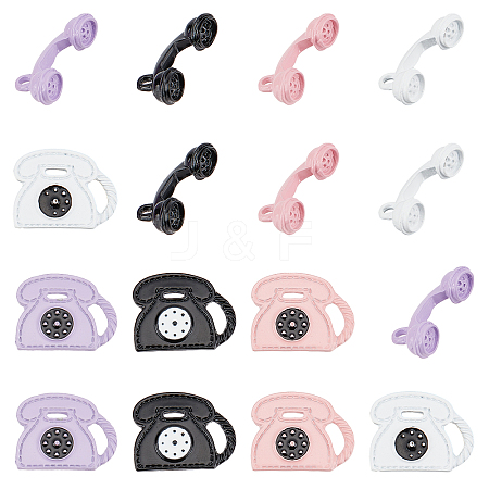 16Pcs 8 Style Spray Painted Alloy Pendants FIND-SC0001-90-1