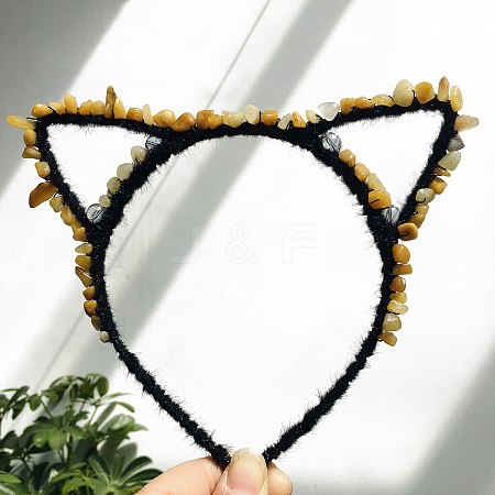 Natural Yellow Quartz Hair Bands PW-WG9AADF-13-1