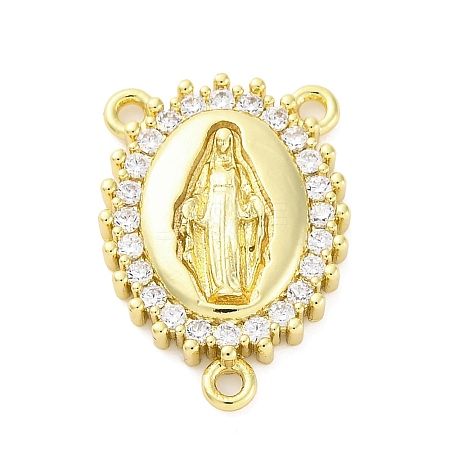 Brass Clear Cubic Zirconia Virgin Mary Chandelier Component Links KK-D325-07G-01-1
