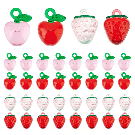 36Pcs 4 Styles Transparent Acrylic Pendants OACR-ME0001-27-1