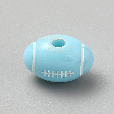 Opaque Acrylic European Beads SACR-CJC0001-34D-1