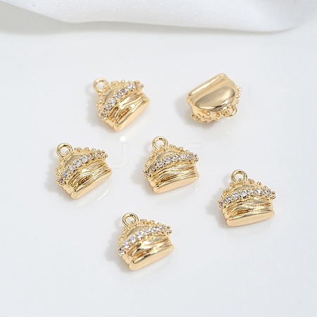 Brass Micro Pave Cubic Zirconia Charms KK-P337-03A-G-1