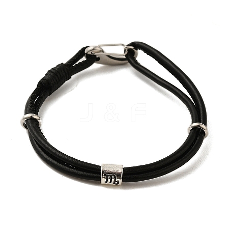 PU Leather Round Cord Multi-strand Bracelets SJEW-K002-07D-1