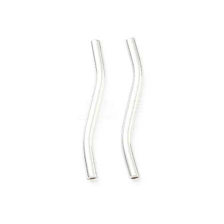 Brass Wavy Tube Beads KK-H532-36A-S-1