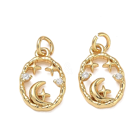 Brass Micro Pave Clear Cubic Zirconia Charms CU-CBAF0F8-16E-G-1