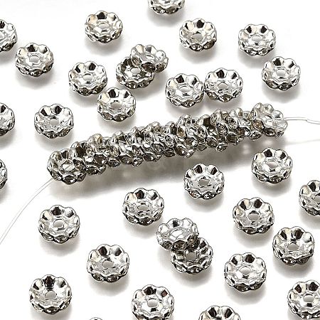 Brass Grade A Crystal Rhinestone Spacer Beads RB-A006-10MM-N-1