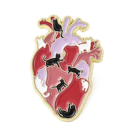 Heart Enamel Pins JEWB-D309-01B-G-1