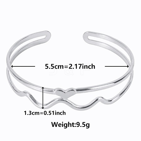 Elegant and Stylish Design Hollow 304 Stainless Steel Cuff Bangles for Women UJ8265-1-1
