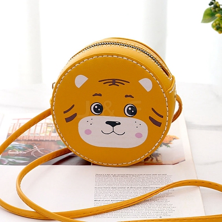 Round Tiger Printed DIY Shoulder Bags Kits PW-WG296AF-02-1