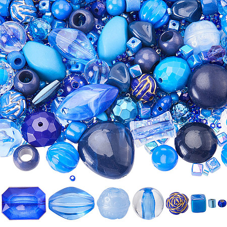 100G 5 Styles Acrylic Beads OACR-SC0001-72C-1
