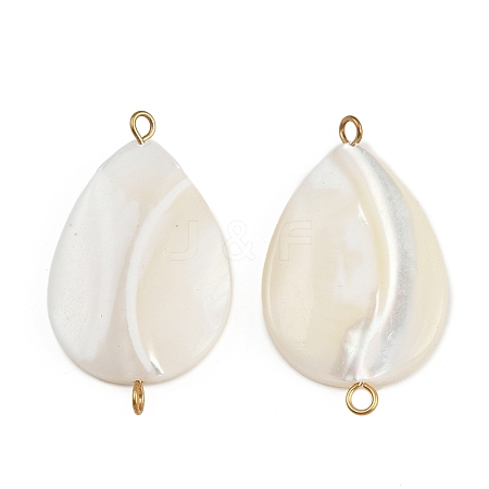 Natural Shell Teardrop Connector Charms X1-STAS-D378-28G-1