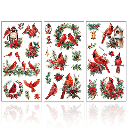 3 Sheets 3 Styles PVC Waterproof Decorative Stickers DIY-WH0404-216-1