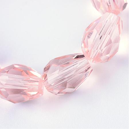 Transparent Glass Bead Strands GLAA-R024-6x8mm-08-1