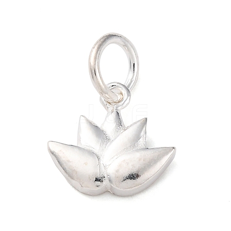 925 Sterling Silver Lotus Charms STER-G045-03S-1