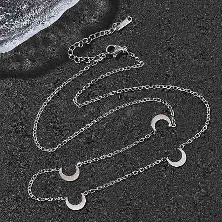 304 Stainless Steel Link Chain Necklaces for Women Men NJEW-K292-01I-P-1