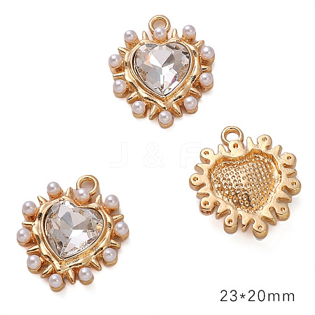 Golden Alloy Resin Rhinestine Pendants PW-WGCBCC2-04-1