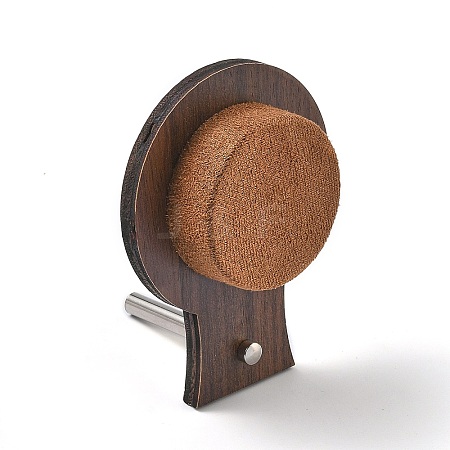 Desktop Wooden Bracelet Display Stands with Velvet Mat and Iron Support ODIS-C013-03A-1