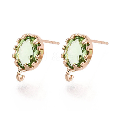 Brass Stud Earring Findings KK-S365-004E-1