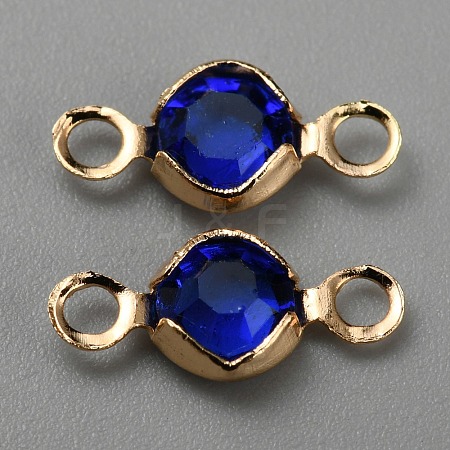 Brass Rhinestone Connector Charms RB-WH0001-08H-1