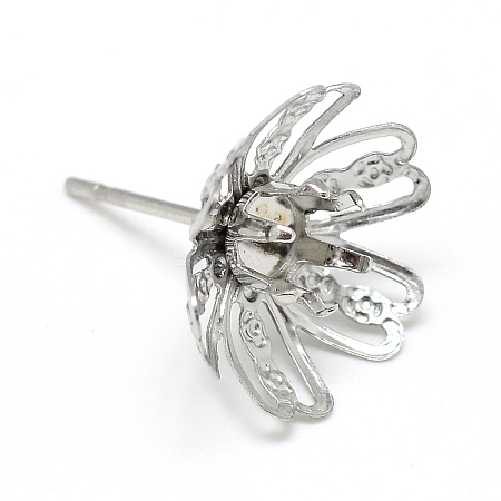 Non-Tarnish 304 Stainless Steel Stud Earring Settings LS-X-STAS-T008-143-1