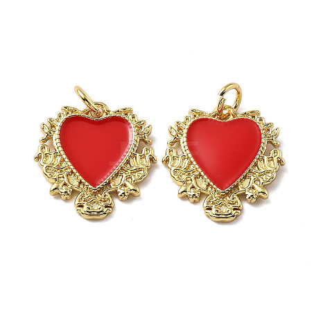 Brass Enamel Pendants KK-R229-06G-02-1