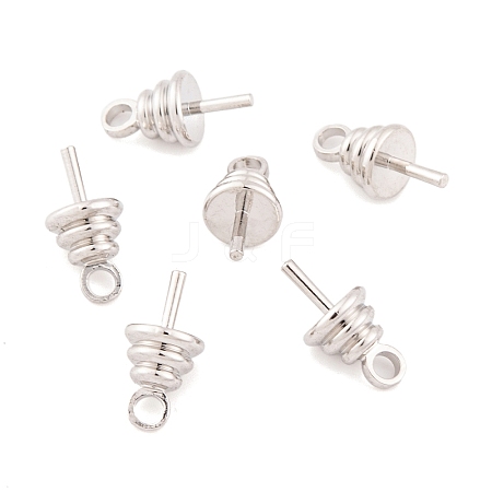 Rack Plating Brass Cup Peg Bails Pin Pendants KK-K277-01P-1