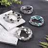 ANATTASOUL 4Pcs 4 Style Natural Mixed Gemstone Round Beaded Wrap Bracelet Set BJEW-AN0001-35-7
