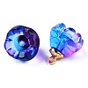 Transparent Spray Painted Glass Charms GLAA-N035-031-G01-1