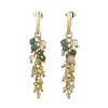 304 Stainless Steel with Natural Mixed Gemstone Stud Earrings EJEW-JE07520-03-2