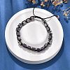 Adjustable Natural Amethyst and Non-magnetic Synthetic Hematite Braided Bead Bracelets BJEW-Z090-01H-2