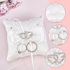 Tribute Silk Wedding Ring Pillow with Polyester Ribbon and Alloy Heart DIY-WH0325-48A-4