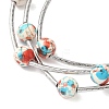 6Pcs 6 Colors Round Synthetic Turquoise Beads Multi-strand Bracelets for Women BJEW-JB12335-4