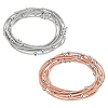 Unicraftale 20Pcs 2 Colors Titanium Steel Satellite Chains Stretch Bracelets Set for Women BJEW-UN0001-35-1