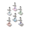 UV Plating Alloy Glass Pendants FIND-K032-39P-1