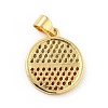 Brass Micro Pave Cubic Zirconia Pendants KK-B059-35G-A-2
