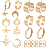 DIY Star Moon Sun Stainless Steel Charms Cuff Ring Making Kit DIY-SC0026-13G-1