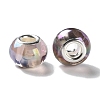 Shell Transparent Brass Cores Acrylic European Beads OACR-M024-07P-02-2