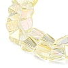 Full Rainbow Plated Electroplate Transparent Glass Beads Strands EGLA-G037-06A-FR03-3