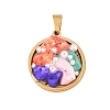 Natural Mixed Stone Chip and Plastic Pearl Pendants GG-CBAAD09-01G-03-1