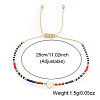 Striped Seed Beaded & Brass Heart Link Bracelets LV4885-5