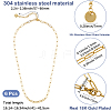 6Pcs 304 Stainless Steel Paperclip Chain Necklaces NJEW-SC0001-57A-G-2