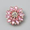 Alloy & Glass & Rhinestone Shank Buttons BUTT-WH0029-54B-1