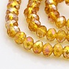 AB Color Plated Faceted Rondelle Electroplate Glass Beads Strands GLAA-A024D-AB16-1