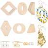 DIY Wooden Dangle Earring Making Kits DIY-SP0005-02-1