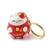 PVC Plastic Lucky Cat Pendants Keychains KEYC-JKC00351-2