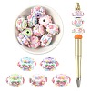 10Pcs 5 Colors Opaque Acrylic Beads MACR-FS0002-35-1